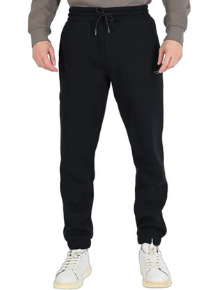 Rebase Ανδρικό Παντελόνι Φόρμας Fleece με Λάστιχο Μαύρο 262RPAN-6045
