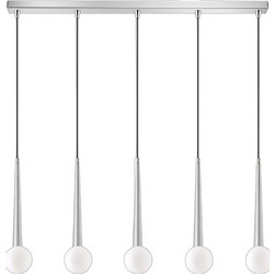 Luma Κρεμαστό Φωτιστικό 5xG9 100x35cm Silver 100-01392-12B-SILVER