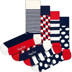 Happy Socks Ανδρικές Κάλτσες Ψηλές με Σχέδια Πολύχρωμες 4Pack XBDO09-6002