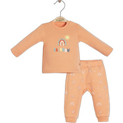 BiBaby Happy Rainbow Βρεφικό Σετ Φόρμας για Κορίτσι Χειμωνιάτικο Πορτοκαλί 59691