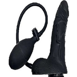 Ophelia's Dream Toys Inflatable Ρεαλιστικό Dildo με Βεντούζα & Όρχεις 17cm Μαύρο