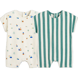 La Redoute Σετ Φορμάκια Κοντομάνικα για Αγόρι Πράσινο Λευκό 350611891 / GOU376
