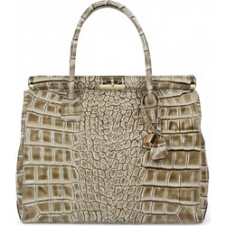 Passaggio Leather Γυναικεία Τσάντα Χειρός Δερμάτινη Μπεζ 6187-KR-31