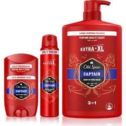 Old Spice Captain Shower Gel 1lt + Deodorant Spray 250ml + Deodorant 65ml