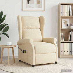 vidaXL Πολυθρόνα Μασάζ Ανακλινόμενη Μπεζ 3460298