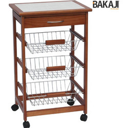 Bakaji 02662785 Τρόλεϊ Ξύλινο 3 Θέσεων 47x37x76cm