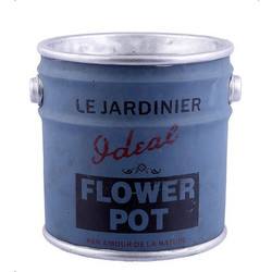 Espiel Paint Bucket Γλάστρα Εξωτερικού Χώρου Στρογγυλή Πήλινη Μπλε 18x17.5cm KAF120