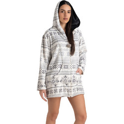 Rachel Γυναικεία Ρόμπα Χειμωνιάτικη Fleece Γκρι 13745