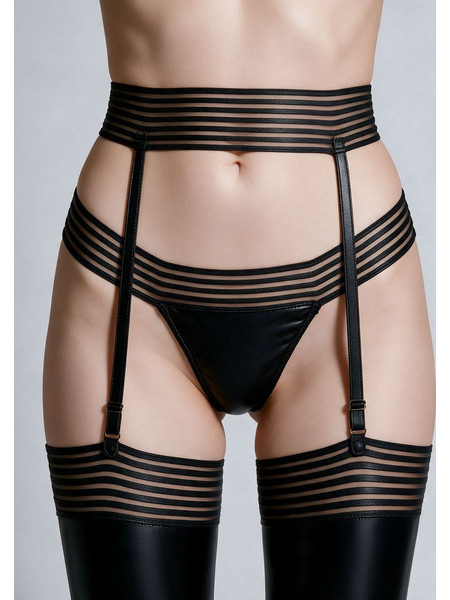 Milena By Paris Ζαρτιέρες See Through Μαύρες 5435