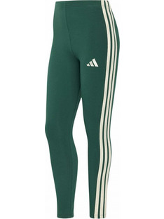 Adidas Essentials 3-Stripes Γυναικείο Κολάν Μακρύ Ψηλόμεσο Πράσινο KZ2074