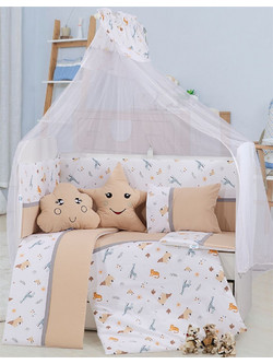 Dimcol Bebe Forest 13 Σετ Κούνιας Beige 9τμχ