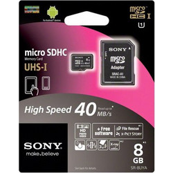 Sony microSDHC 8GB Class 10 UHS-I 40MB/s + Adapter