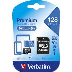Verbatim Premium microSDXC 128GB Class 10 U1 UHS-I + Adapter