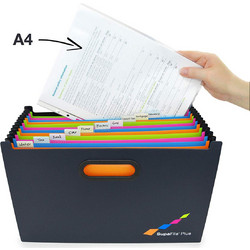 Rapesco SupaFile Plus A4+ Desktop Expanding File Organiser (Oversized to Fit Folders) 13 Part (1552)
