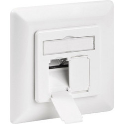Πρίζα τοίχου χωνευτή CAT6a, 2xRJ45, σε λευκό χρώμα. 68721