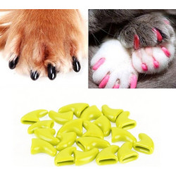 20 PCS Silicone Soft Cat Nail Caps / Cat Paw Claw / Pet Nail Protector/Cat Nail Cover, Size:S(Yellow) (OEM)