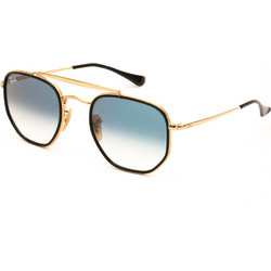 Ray-Ban RB3648M 9167/3F Ανδρικά Γυαλιά Ηλίου Τετράγωνα Μεταλλικά Χρυσά με Μπλε Degradee Φακό