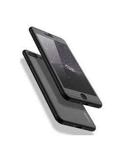 Θήκη 360 fully PC+glass για Iphone 6/6S PLUS μαύρη (OEM)