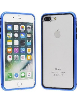 Μεταλλική Μαγνητική Θήκη Aluminium Bumper Case 360 Μπρός-Πίσω για Iphone 7 Plus/8 Plus - Μπλέ