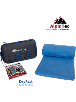AlpinPro AlpinTec DryFast Πετσέτα Θαλάσσης Microfiber Μπλε 75x150cm