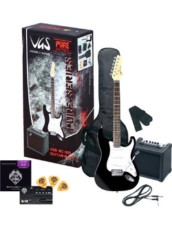 Gewa VGS RC-100 Bundle Ηλεκτρική Κιθάρα ST Style με SSS Μαγνήτες και Ταστιέρα Techwood Black