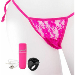 Screaming O Rechargeable Vibrating Panty Set with Ring Δονητής Εσωρούχου για Ζευγάρια με Τηλεχειριστήριο Ροζ