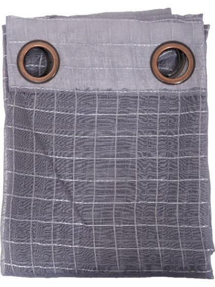Fylliana Κουρτίνα με Τρουκς 140x240 Burlap Γκρι Καρό
