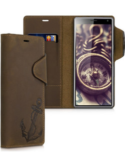 Kalibri Δερμάτινη Suede Θήκη - Πορτοφόλι Sony Xperia 10 - Brown (48773.02)