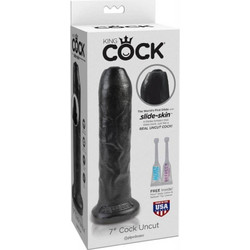 Pipedream King Cock 7" Uncut Ρεαλιστικό Dildo με Βεντούζα 18cm Μαύρο
