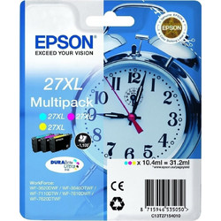 Epson 27XL C/M/Y Πακέτο 3 Μελανιών Εκτυπωτή Inkjet C13T271540