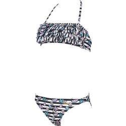 Arena Tropical Summer Bandeau Αθλητικό Παιδικό Μαγιό Bikini Set για Κορίτσι Μαύρο Λευκό 003084-105