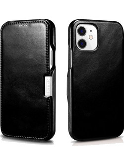 iCarer Vintage Series Side-Open Δερμάτινη Θήκη Apple iPhone 12 mini - Black (RIX1209-BK)