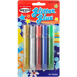Glitter glue Meyco 10,5 ml σετ 5 χρωμάτων 14290