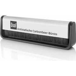 Dual antistatic fiber record brush