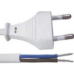 Καλώδιο Τροφοδοσίας Διπολικό / 2x0.75mm / 2m / Λευκό