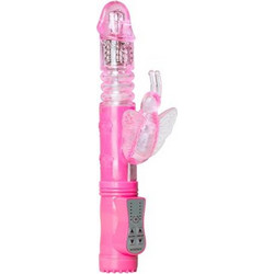 EasyToys Rabbit Butterfly Δονητής Rabbit 25cm Ροζ