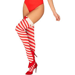 OBSESSIVE KISSMAS STOCKINGS RED - ΧΡΙΣΤΟΥΓΕΝΝΙΑΤΙΚΕΣ ΚΑΛΤΣΕΣ