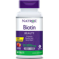 Natrol Biotin Fast Dissolve 10.000mcg Strawberry 60 Ταμπλέτες