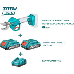 Total TSSLI2001-S22 Ψαλίδι Κλαδέματος Μπαταρίας 20V 2x2Ah με Κοπή 30mm