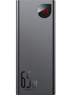 Baseus Adaman Power Bank 20000mAh 65W με 2 Θύρες USB-A & Θύρα USB-C Quick Charge 3.0 & Power Delivery Black