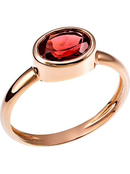 Δαχτυλίδι Ροζ Χρυσός Κ14 με Red Garnet (P-11898) / Ροζ Χρυσός K14