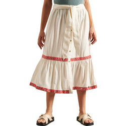 Superdry Μίντι Φούστα Υφασμάτινη Ψηλόμεση Πλισέ Μπεζ W7210114A