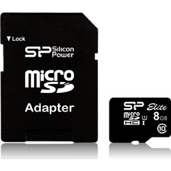 Silicon Power microSDHC 8GB Class 10 U1 UHS-I + Adapter