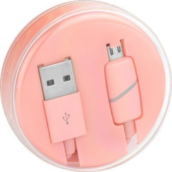 LED USB 2.0 to micro USB Cable Ροζ 1m (59978)