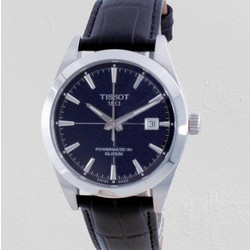 Tissot Gentleman Ανδρικό Ρολόι Αυτόματο με Μαύρο Δερμάτινο Λουράκι T127.407.16.041.01
