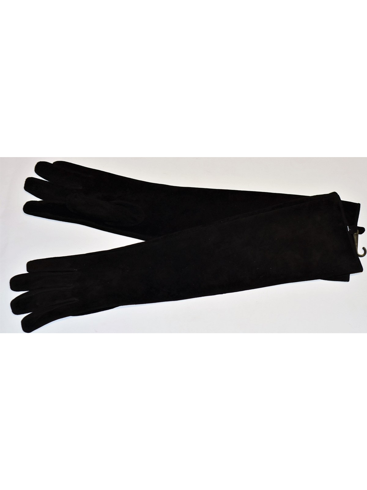 Women Leather Gloves Long Black