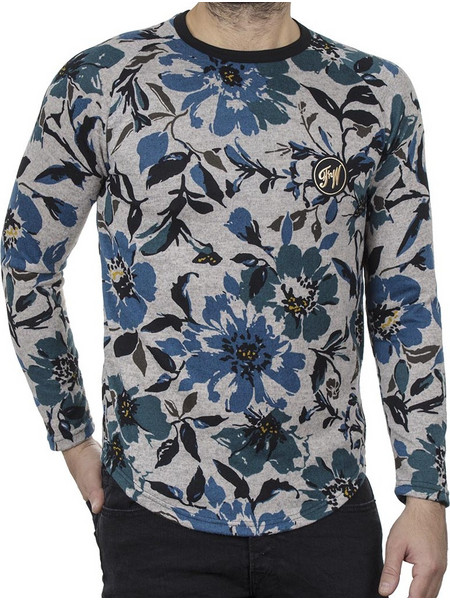 Μακρυμάνικο Fashion T-Shirt FREE WAVE 22110 Floral Γκρι