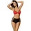 Marko Bkini Set Bikini Set Τριγωνάκι με Ενίσχυση Ψηλόμεσο Μαύρο Κόκκινο M-471