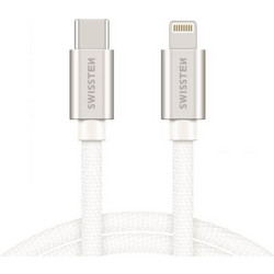 Swissten 71525203 Braided USB-C to Lightning Cable 1.2m Silver SW71525203