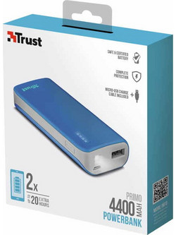 Trust Primo Portable Power Bank 4400mAh με Θύρα USB-A Black